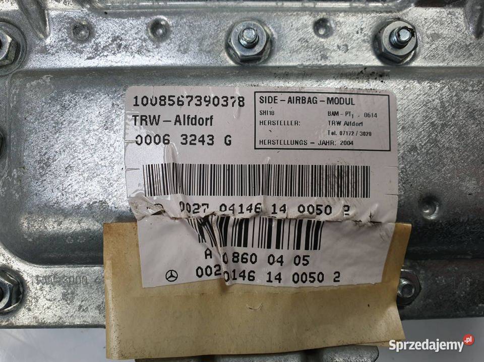 PODUSZKA AIRBAG MERCEDES BENZ SKLASA W220 osobowe Lipno