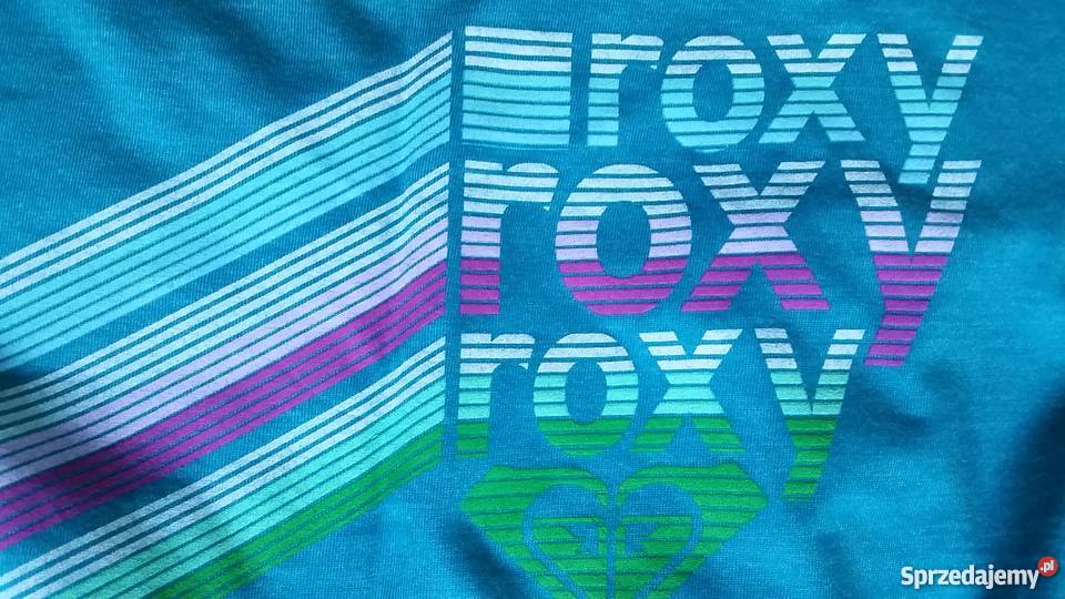roxy koszulka nadruki błękit turkus tshirt kolorowy Kielce