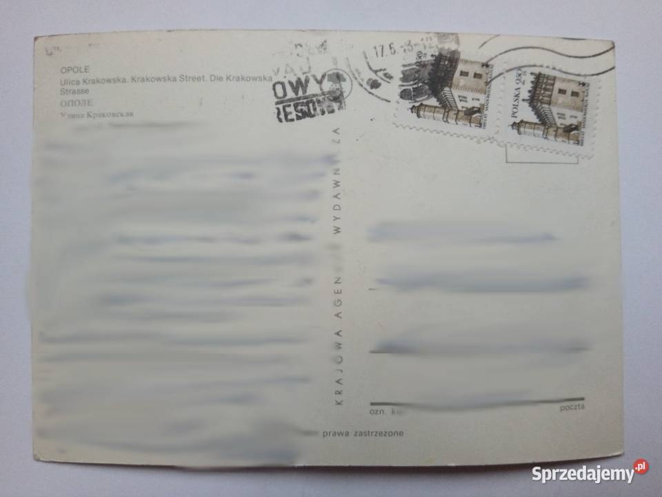 Pocztówka Opole lata 7080te 2 Znaczki śląskie Dąbrowa Górnicza sprzedam