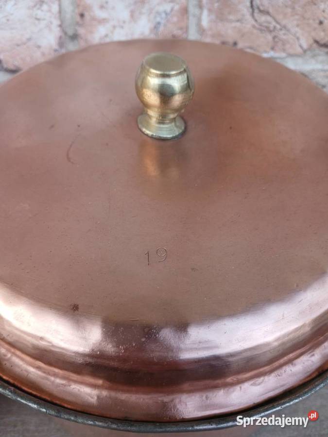 Miedziany garnek z pokrywką poj 3 litry Warszawa