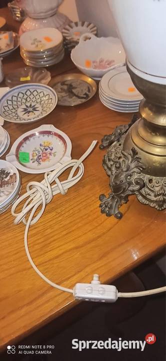 lampa z mosiądzu i porcelany Gdańsk