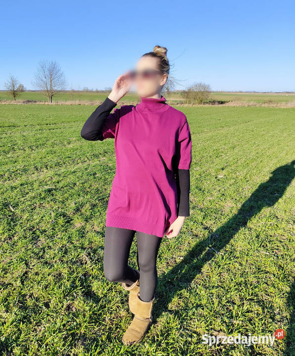 Fioletowy sweter golf bawełna 48 50 4XL BPC fioletowy Szczecin