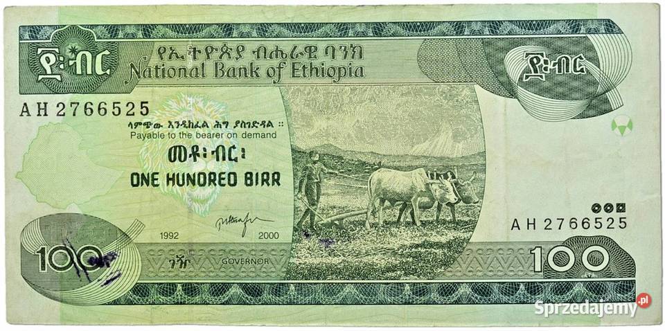 ETIOPIA 2000P50b 100 birrRZADKI WYSYŁKA Numizmatyka pomorskie Człuchów