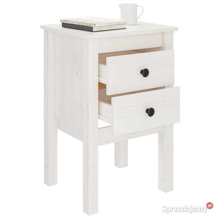 Szafka nocna biały 40x35x615 lite drewno sosnowe Warszawa