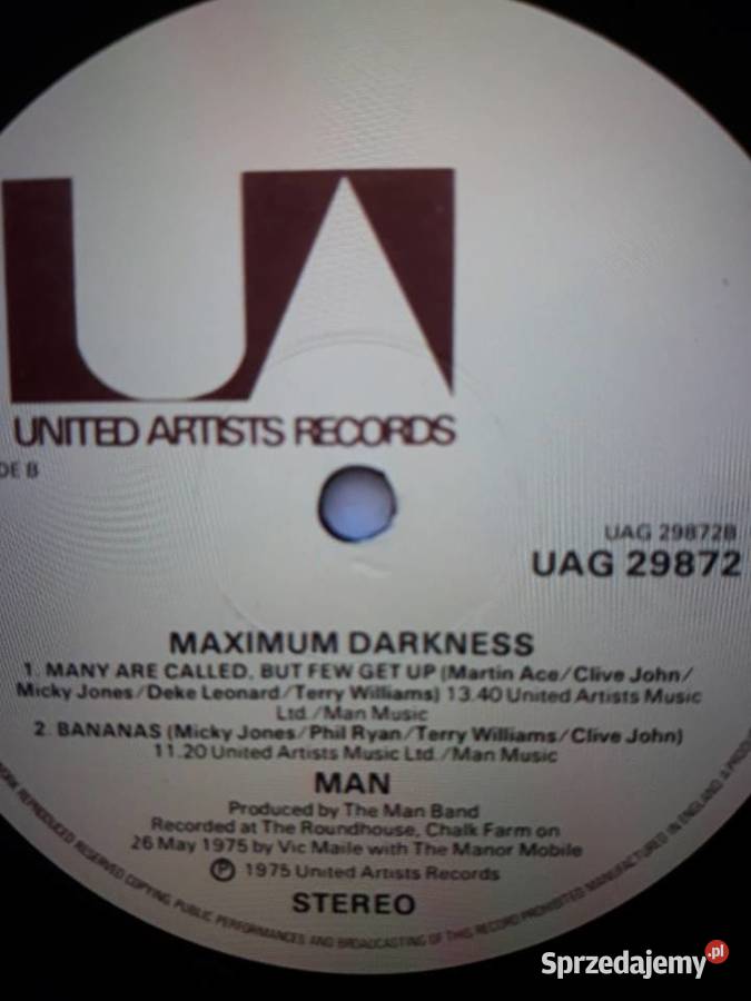 Archiwum prog rocka MAN Maximum Darkness 1975 podkarpackie sprzedam