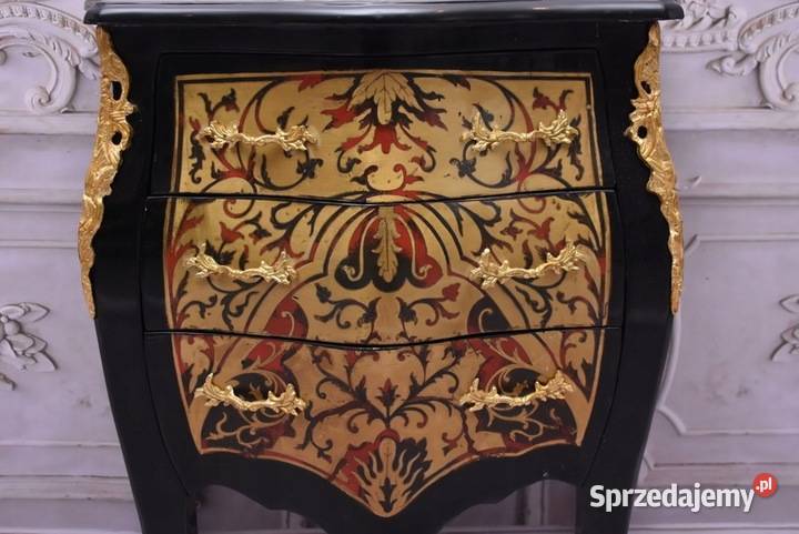 Komoda Szafa Boulle Liczne Zdobienia Drewno Brąz Kraków