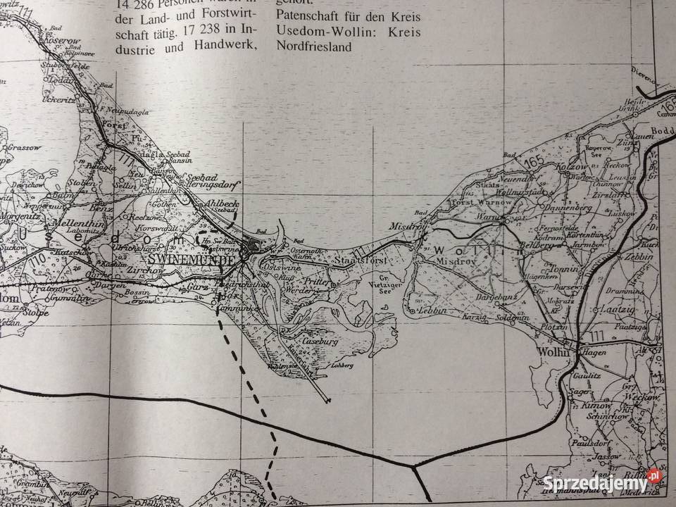452 Niemiecka Mapa Uznam I Wolina Szczecin