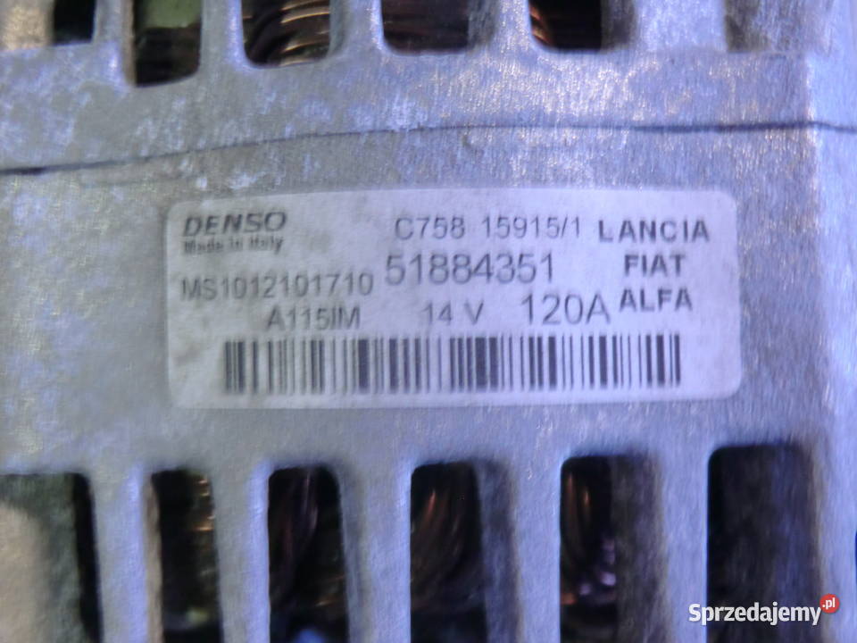 FIAT 500X 16 MTJ ALTERNATOR 51884351 Pozostałe Krzeszowice