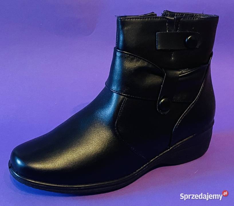Czarne ocieplane damskie botki rozmiar 40 Żyrardów