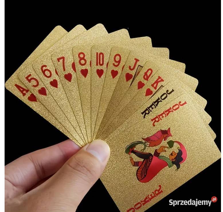 Kolekcjonerska talia kart 52 2 w kolorze złotym Warszawa