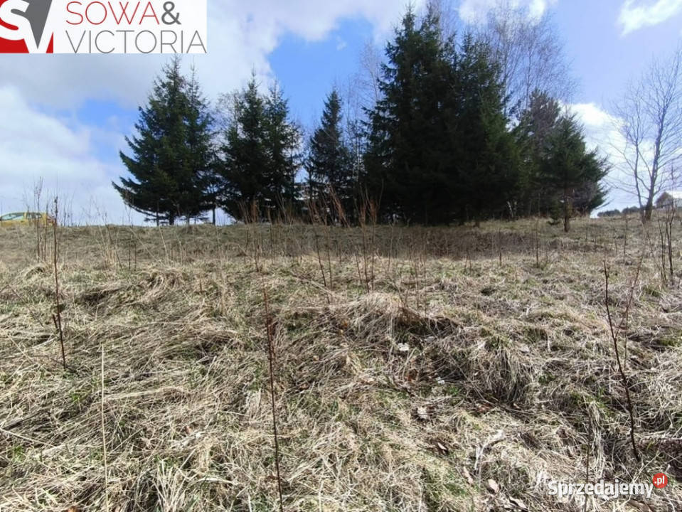 Widok na zachód słońca prąd dostępny na działce Walim