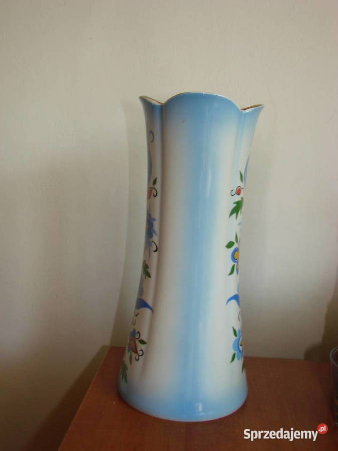 Lubiana wazon wzór kaszubski Porcelana i szkło pomorskie Pruszcz Gdański