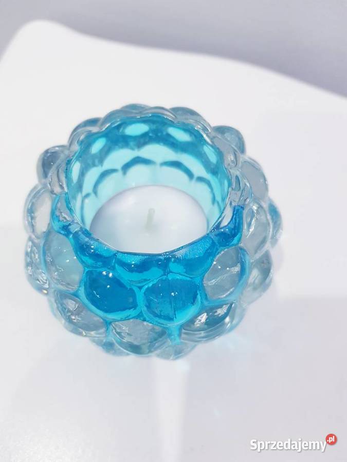 Szklany świecznik na podgrzewacze śląskie