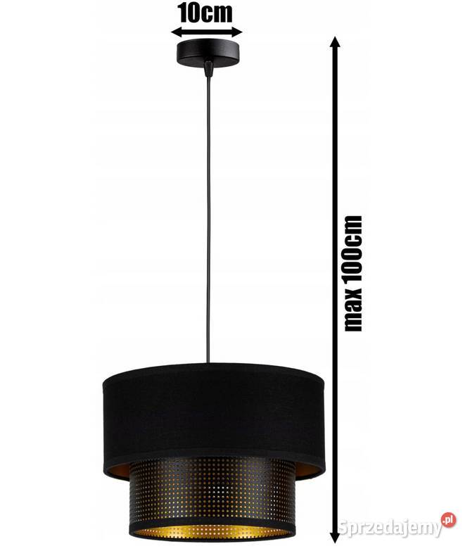 LAMPA WISZĄCA Żyrandol ABAŻUR 20 Czarna złota Choroszcz sprzedam