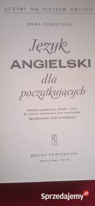 Książka JAngielski początkujących z 1968 r dolnośląskie sprzedam