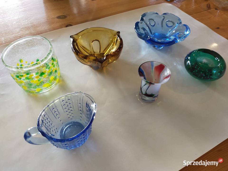 Stare kolorowe szkło prl Nysa