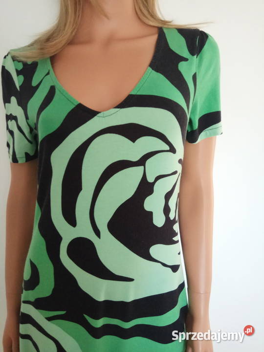 Sukienka Bodyflirt zielono czarna r 4042 śląskie Pszczyna