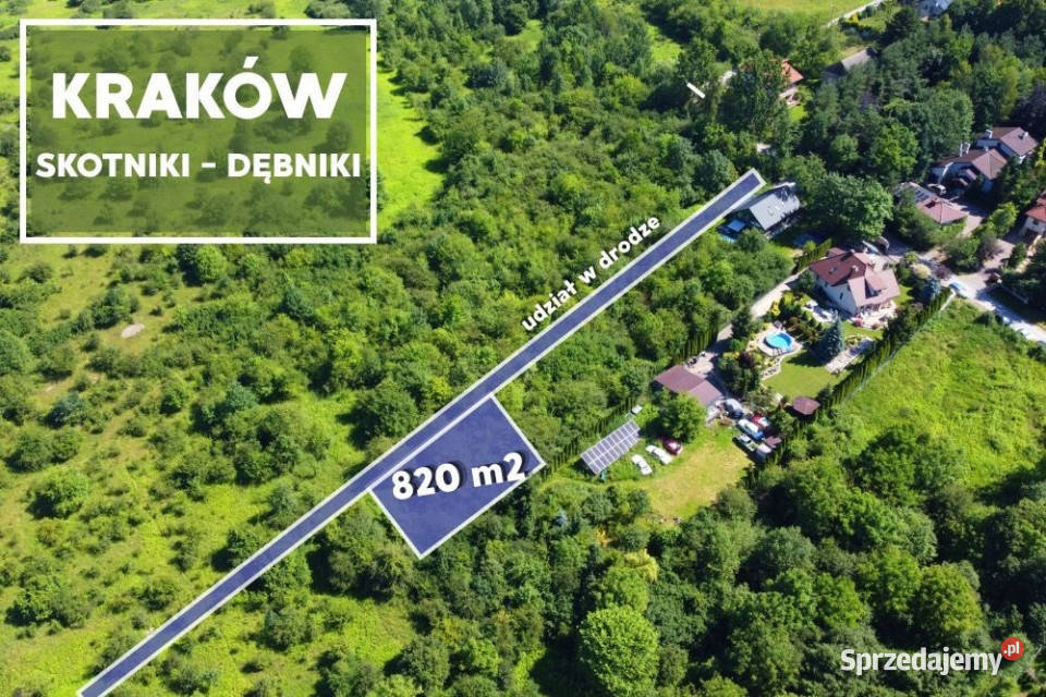 Działka rolna Kraków Skotniki Dębniki 820 m