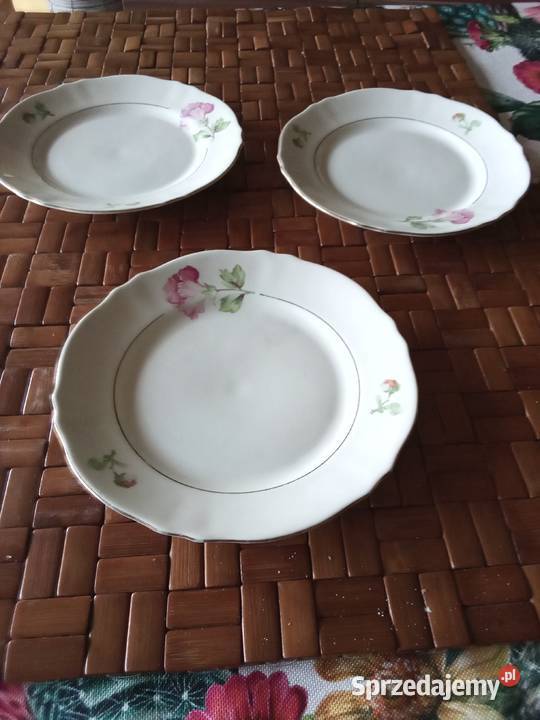 Prl talerzyki deserowe porcelana Koenigszeltz 3 Łódź