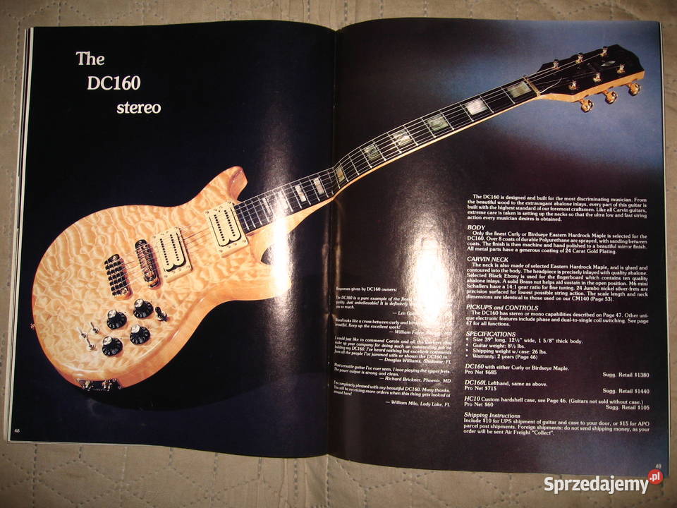 Carvin 1982 katalog Gitary i akcesoria pomorskie Kępice
