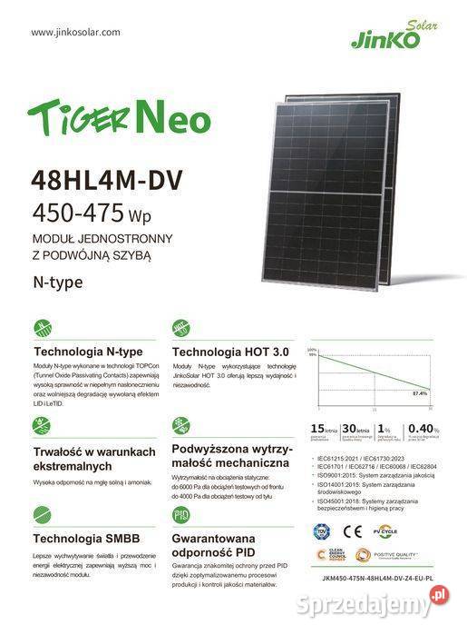 Jinko 460Wp Bifacial BF Panele fotowoltaiczne małopolskie
