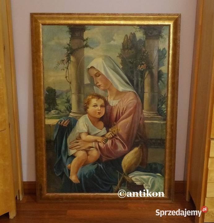Obraz z Madonną olej na płótnie Malarstwo Gdańsk sprzedam