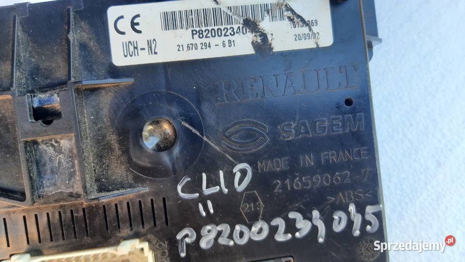moduł sterownik UCHN2 Renault Clio II lift osobowe Dębno