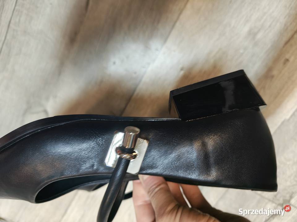 3940 Czarne baleriny wieczorowe niskie czółenka 25.5cm Kraków