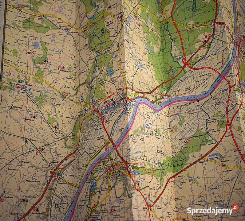 Mapa turystyczna powiatu Świeckiego atrakcje Chełmno