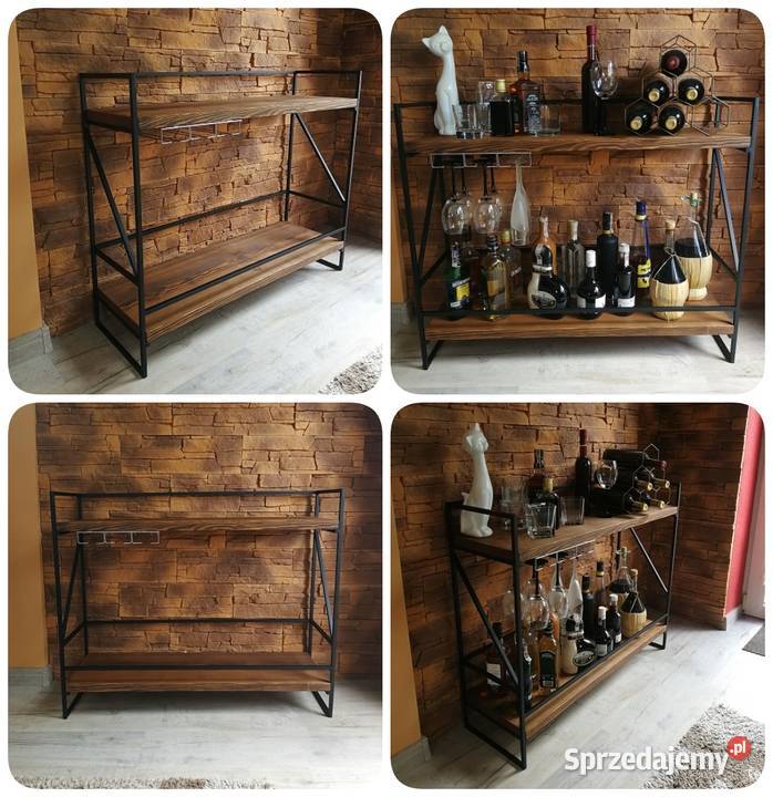 Barek na alkohol STARE DREWNO Loft Rustic Retro 93cm
