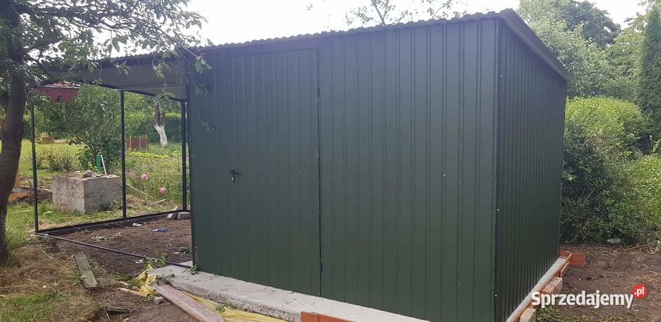 09 Garaż Blaszany GRAFITOWY z zadaszbocznym 313zł/m2 Dobrzyń nad Wisłą