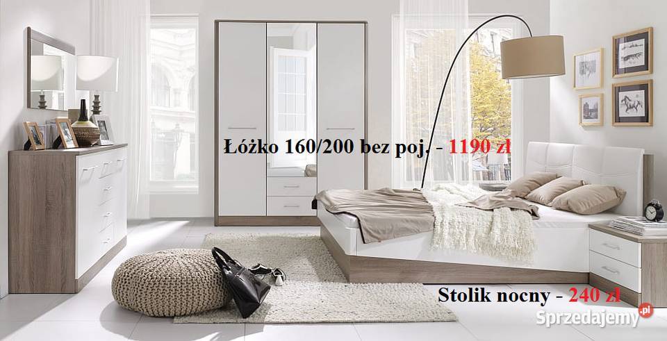 Sypialnia LIVERPOOL łóżko stolik nocny Wyprzedaż Blizne