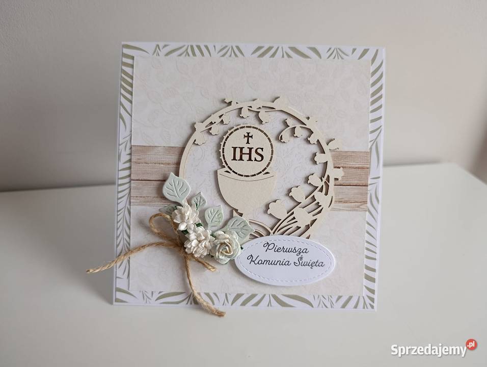 Kartka Pierwsza Komunia Święta ręcznie robiona