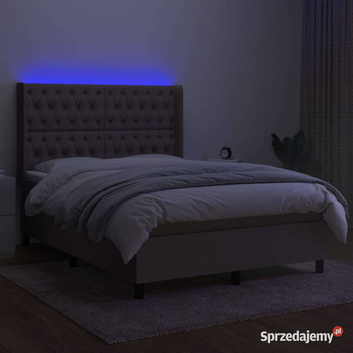 Łóżko kontynentalne z materacem taupe tkanina 128cm mazowieckie Warszawa