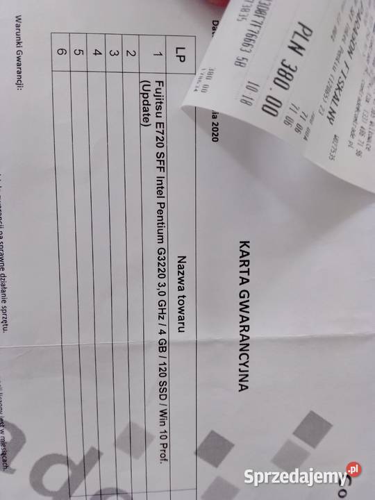 Komputer stacjonarny Fujitsu 4GB Pozostałe Bełchatów