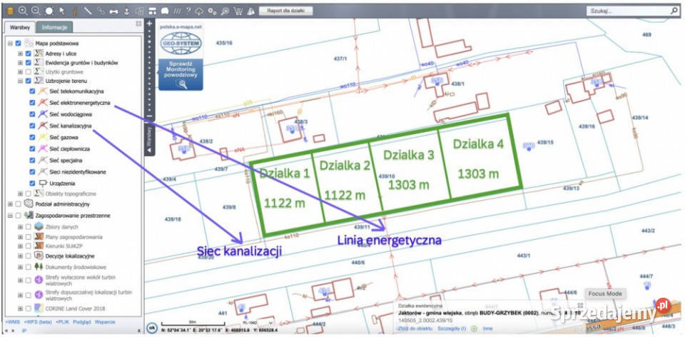 Cicha dzialka budowlana pod Warszawa PKP Budy-Grzybek