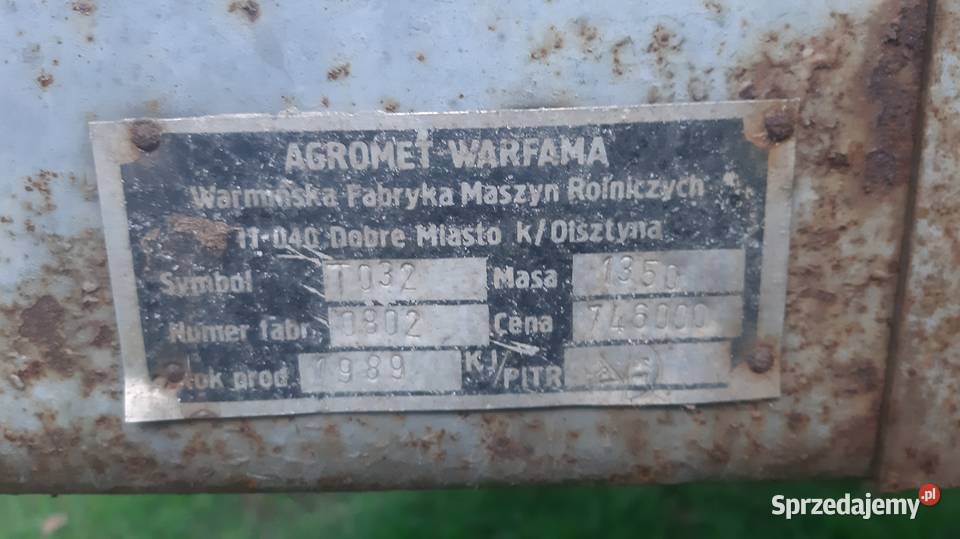 Rozrzutnik obornika jednoosiowy 35 T Agromet świętokrzyskie Chęciny