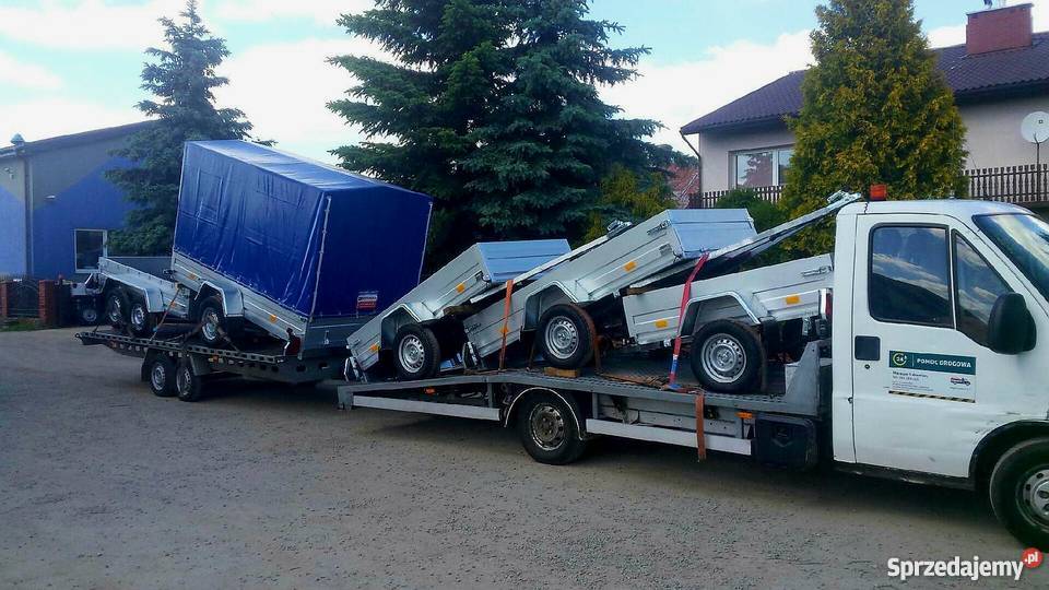 Przyczepa 2 oś B podpory otwierana uchwyty Kielce