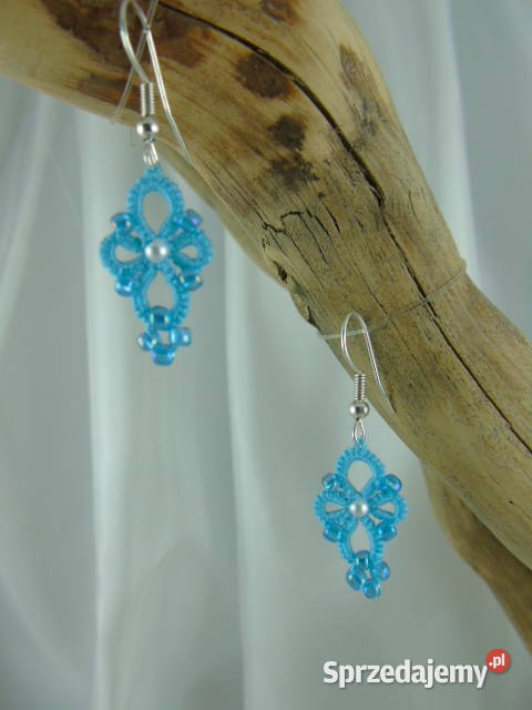 Kolczyki frywolitkowe różne wzory i kolory Wiśniowa