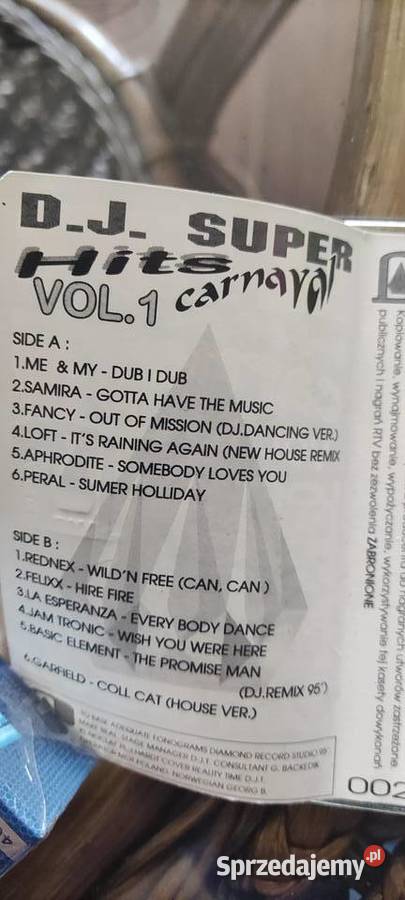 hits carnaval vol1 dj superloft fancy rednex kaseta Gliwice