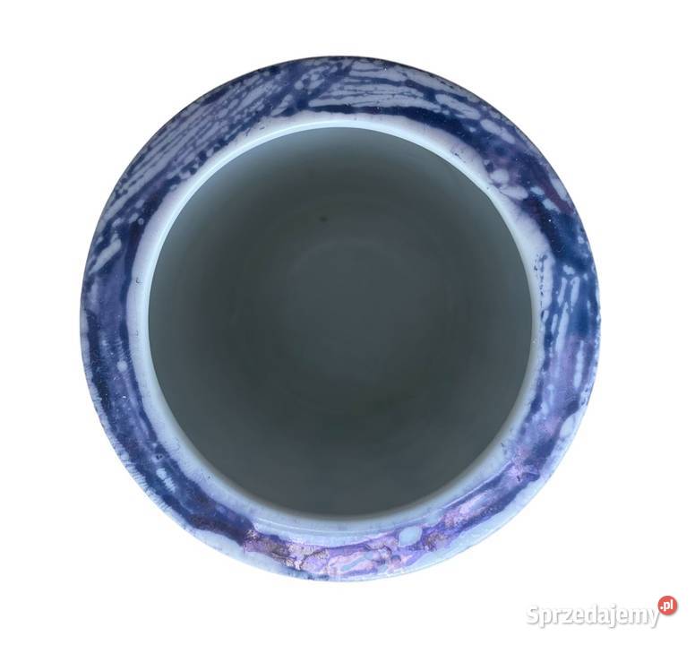 Ceramiczny wazonik zdobiony szkliwem naciekowym Porcelana i szkło Antyki, Sztuka, Kolekcje mazowieckie Warszawa