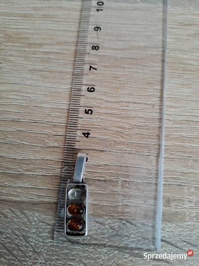Zawieszka bursztyn srebrne dolnośląskie Wrocław