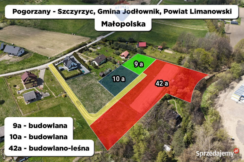 Działka budowlana 9a Pogorzany Szczyrzyc 38m