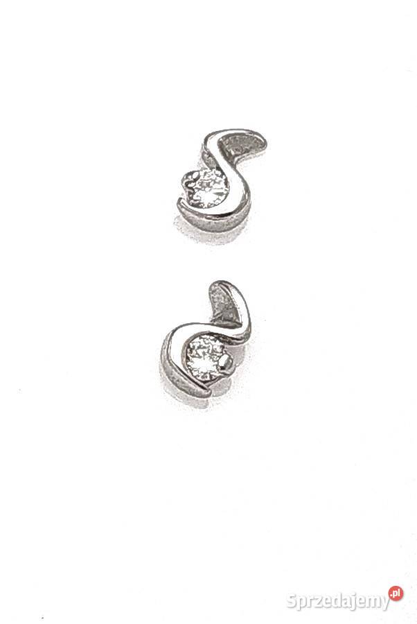 Srebrne kolczyki cyrkonie na sztyftach OS57 NOWE Poznań