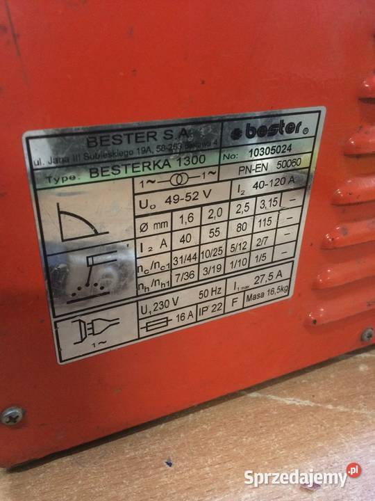Spawarka Transformatorowa BESTER 1300 230v Brwinów