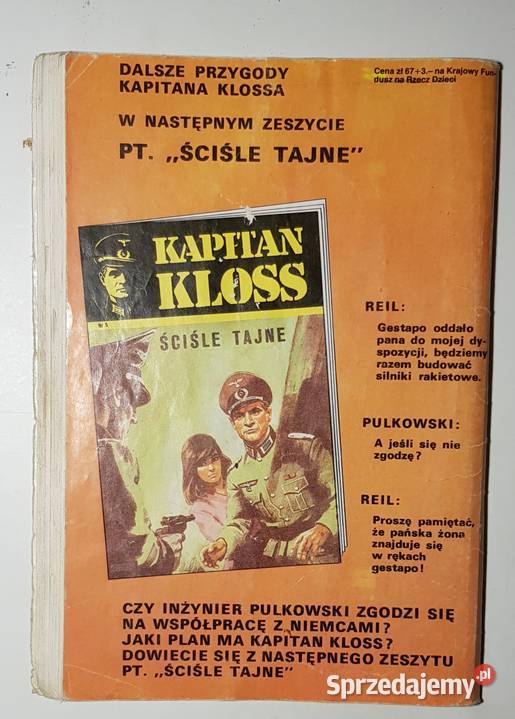 Kapitan Kloss Hasło Ściśle tajne Kuzynka Edyta Rok wydania 1986 łódzkie Łódź