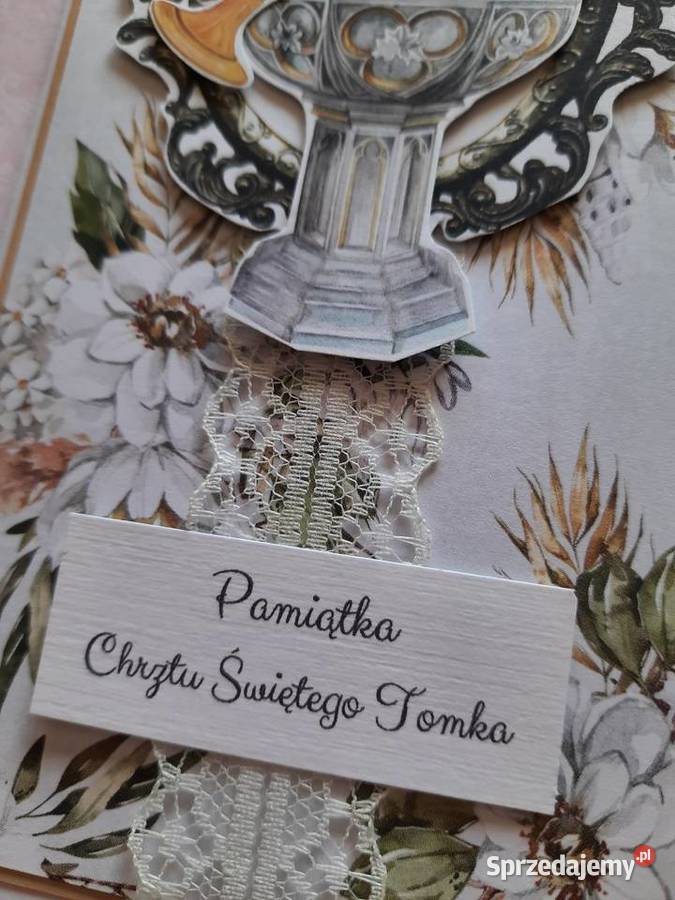 Kartka chrzest narodzony personalizowana Pogonów sprzedam