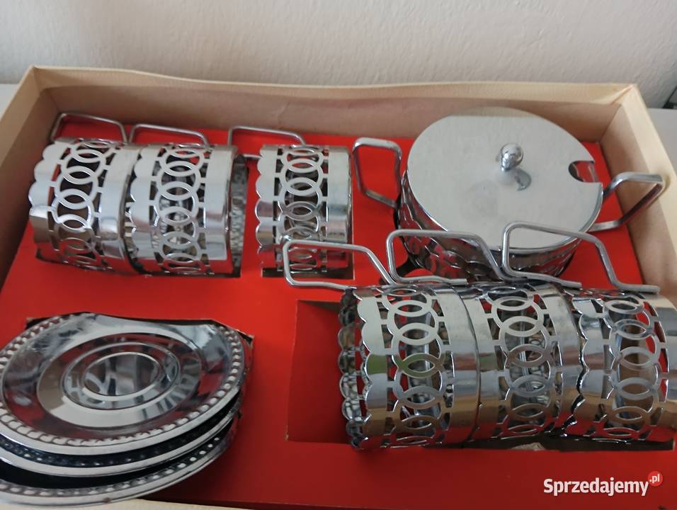 Komplet do herbaty chromowany Warszawa