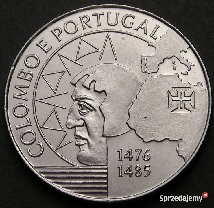 PORTUGALIA 200 ESCUDOS 1991 KRZYSZTOF KOLUMB Numizmatyka Łódź