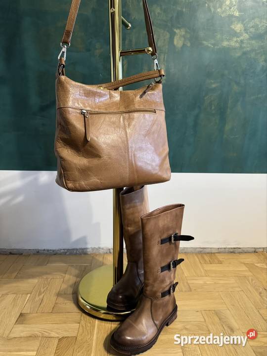 Komplet ze skóry naturalnej Venezia kozaki 37 i Częstochowa sprzedam